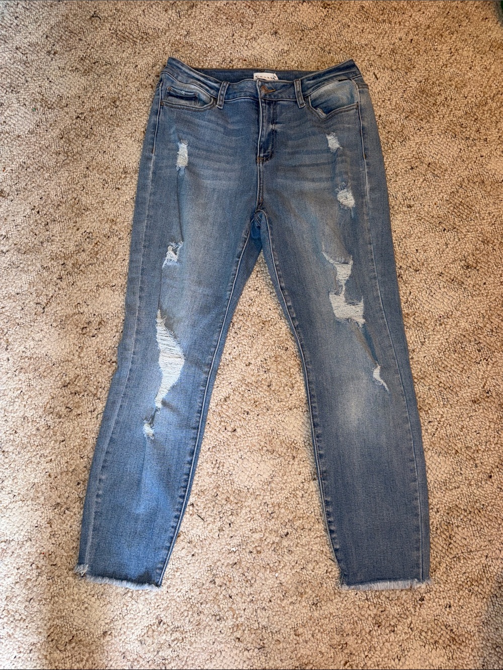 Cello Light Blue Distressed Skinny Jeans